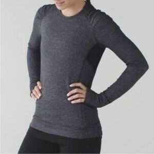 Lululemon herringbone long sleeve top black size 6 athletic shirt 🖤 work out
